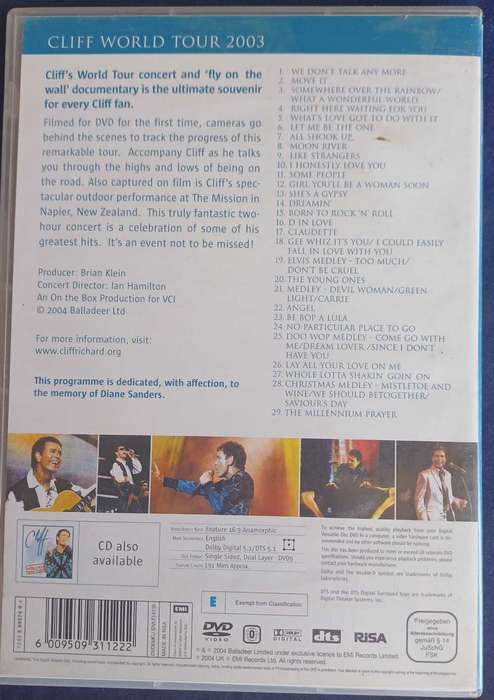 Cliff world tour 2003 dvd