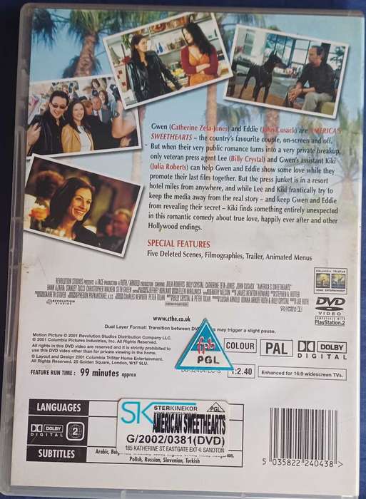America's sweethearts dvd