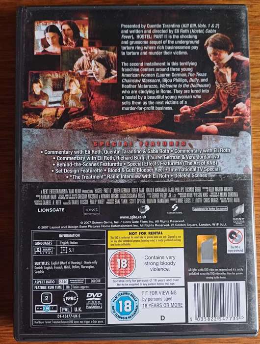 Hostel part II dvd