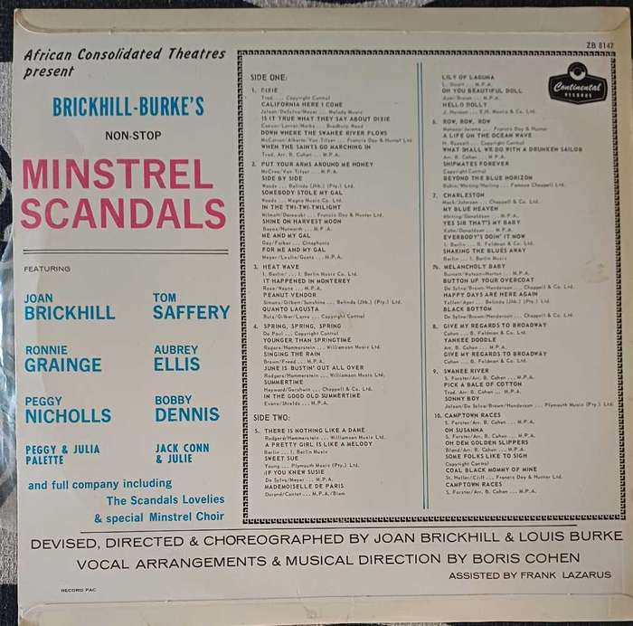 Minstrel scandals LP