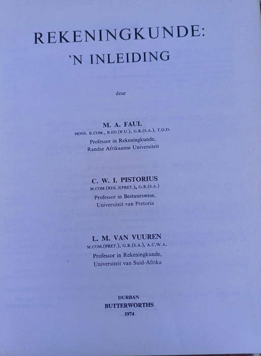 Rekeningkunde: 'n Inleiding