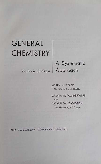 General chemistry a systematic approach