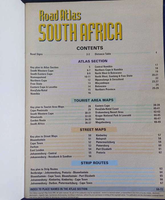 Road atlas South Africa