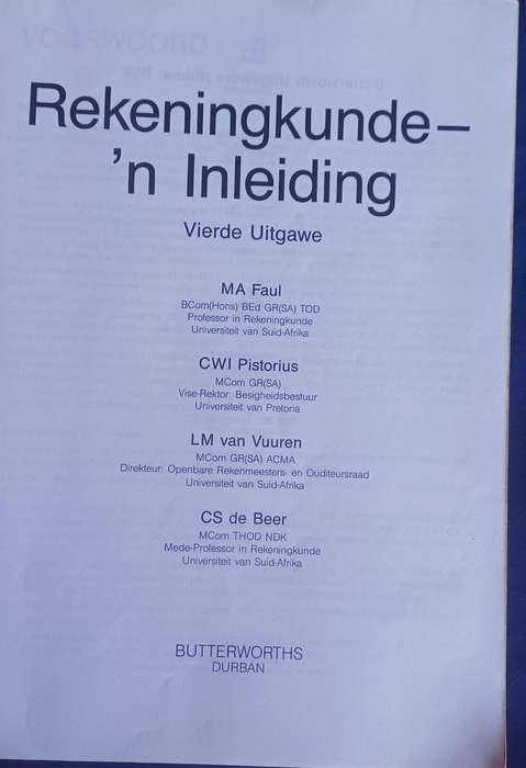 Rekeningkunde 'n inleiding
