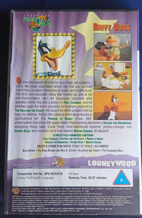 Stars of space jam: Daffy Duck vhs