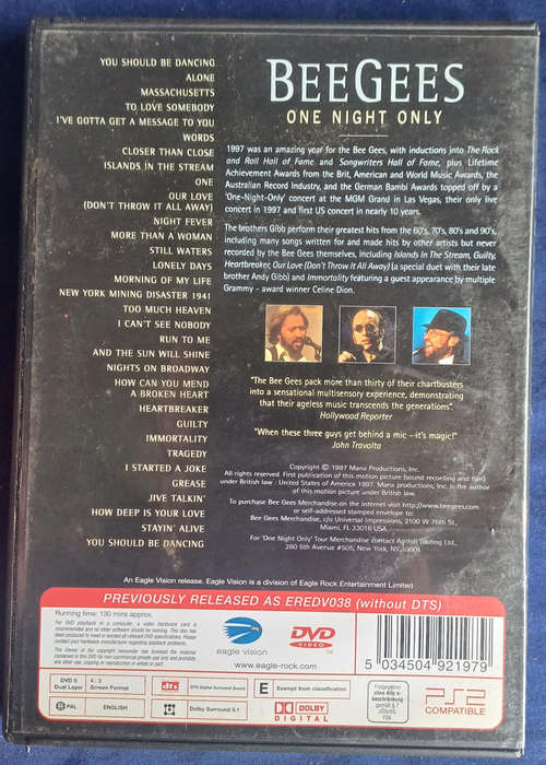 Beegees one night only dvd