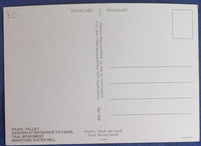 Paarl Valley postcard