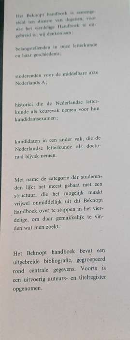 Beknopt handboek tot de geschiedenis der Nederlandse letterkunde