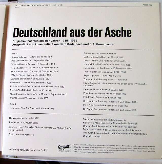 Vinyls - Deutschland aus der Asche