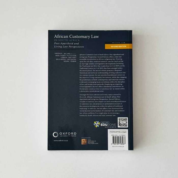 African Customary Law in South Africa 2nd Edition ISBN 9780190748487