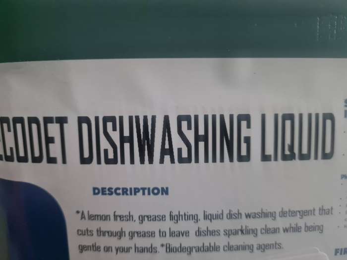 Ecodet Dishwashing Liquid 5 litre (Quality)