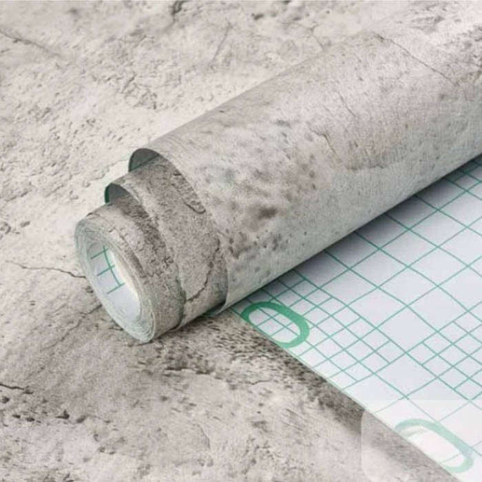 wallskin (Concrete Style) Self-Adhesive PVC 3D Wallpaper x 2 Rolls (12sqm)