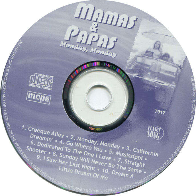 MAMAS & THE PAPAS - Monday, Monday - Import CD - 7017