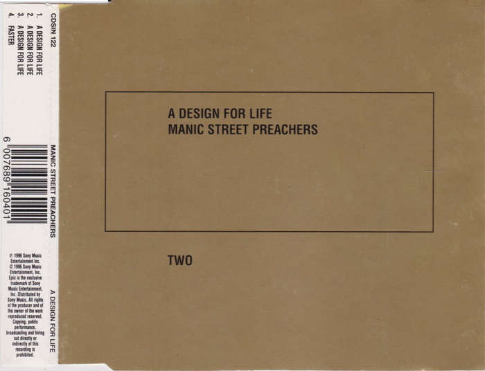 MANIC STREET PREACHERS - A Design For Life (Two) - South African CD Single - CDSIN122