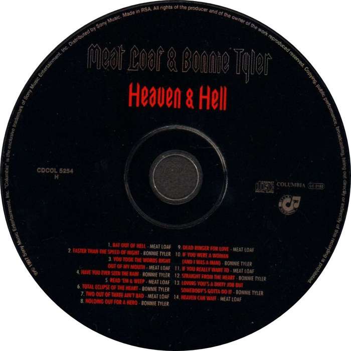 MEAT LOAF & BONNIE TYLER - Heaven And Hell - South African CD - CDCOL5254