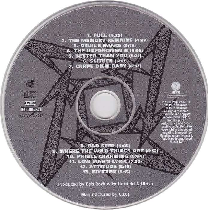 METALLICA - Reload - Out of Print South African CD - SSTARCD6357