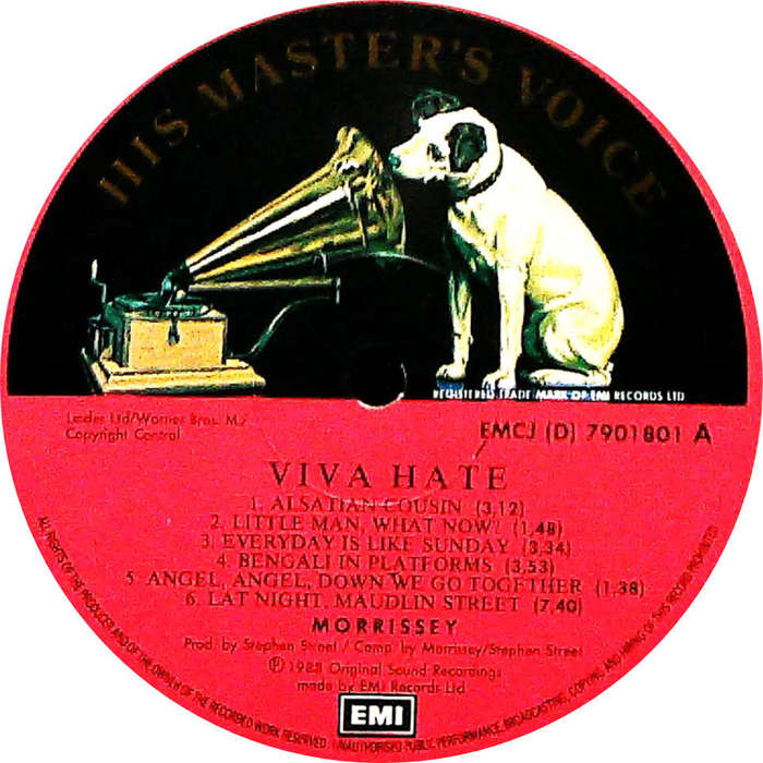 MORRISSEY - Viva Hate - South African Vinyl Album - EMCJ(D)7901801