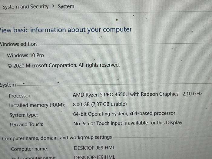 ACER TRAVELMATE P215-41 MOTHERBOARD (AMD RYZEN 5 PRO 4650U)