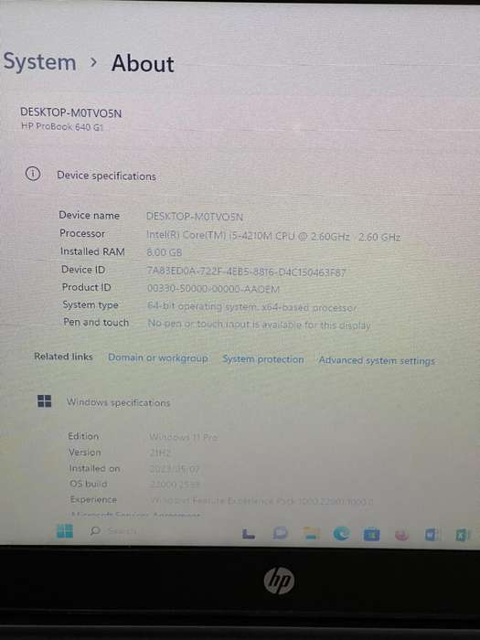 HP PROBOOK 640 | INTEL CORE i5-4200M | 8GB RAM | 500GB HDD | 14 LED | 3G HSPA | WIN11 PRO
