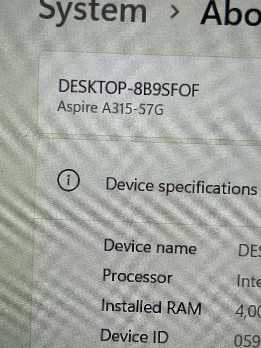 ACER ASPIRE A315-57G MOTHERBOARD  |  10TH GEN CORE i3-1005G1  (4GB ONBOARD RAM/ 2GB NVIDIA MX330)