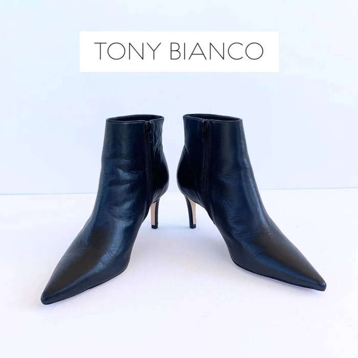 TONY BIANCO  Iris Black Vintage Ankle Boots
