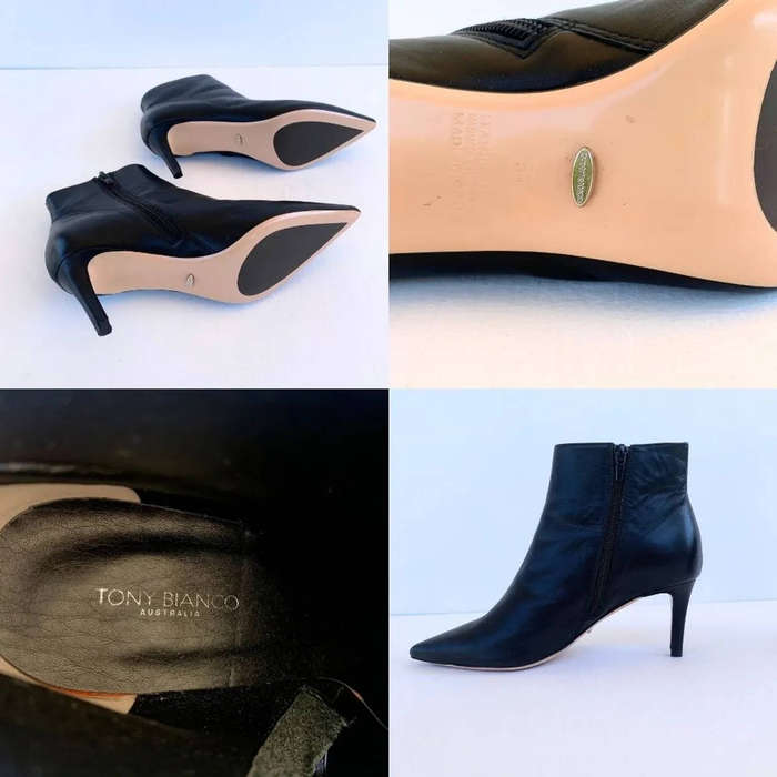 TONY BIANCO  Iris Black Vintage Ankle Boots