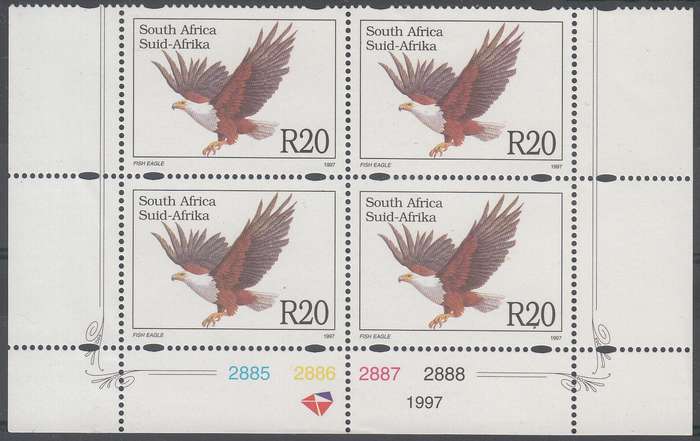 RSA 1997: ADD FALUE R20 TO DEFINITIVE ISSUE CONTROL BLOCK MNH (SACC 1001)