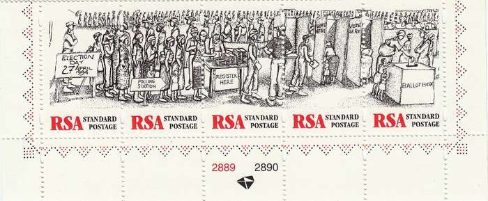 RSA  1997: FREEDOM DAY CONTROL STRIP MNH (SACC 1014)