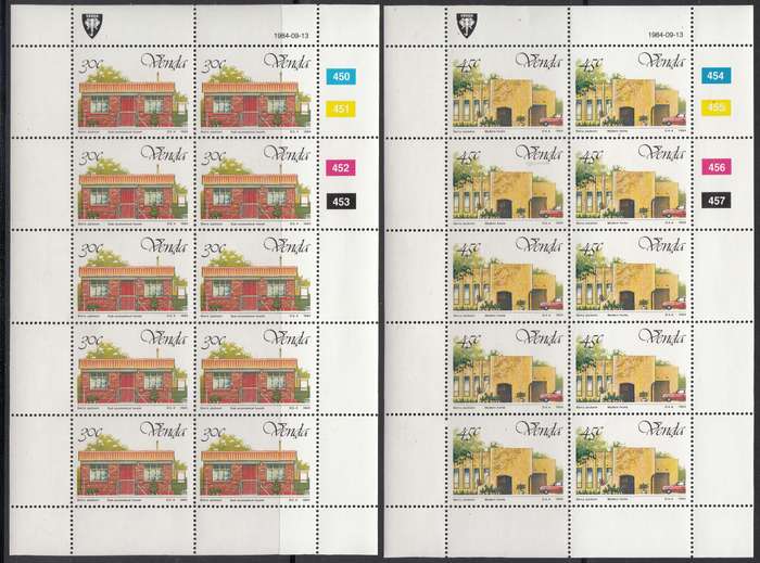 VENDA 1984: 5th ANNIVERSARY OF INDEPENDENCE FULL SET OF SHEETS OF 10 MNH (SACC 100-103)