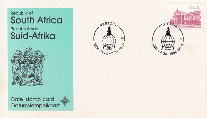 RSA DATE-STAMP CARD 1984: IUFRO PRETORIA