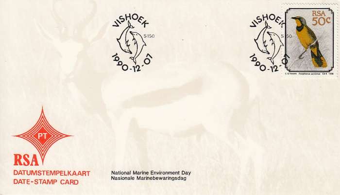 RSA DATE-STAMP CARD 1990: VISHOEK NATIONAL ENVIRONMENT DAY