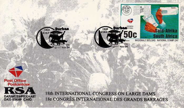 RSA DATE-STAMP CARD 1994: 18th INT. CONGRESS ON LARGE DAMS