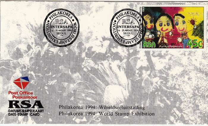 RSA DATE-STAMP CARD 1994: WORLD STAMP EXHIBITION KOREA
