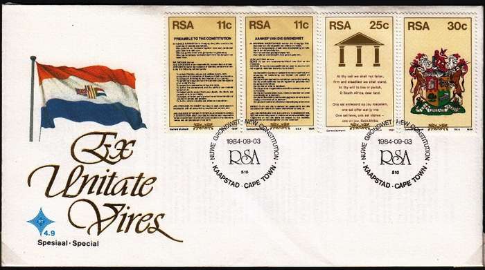 RSA 1984: OFFICIAL FDC 4.9 Special - NEW CONSTITUTION