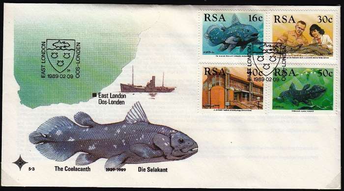 RSA 1989: OFFICIAL FDC 5.3 - THE COELACANTH