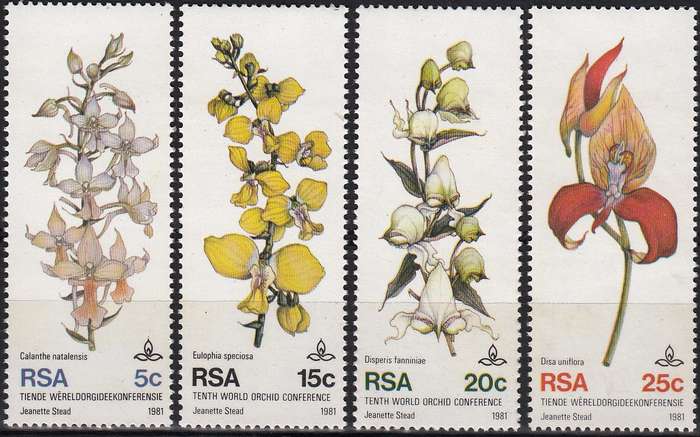 RSA 1981 10th WORLD ORCHID CONFERENCE FULL SET MNH (SACC 502-5)