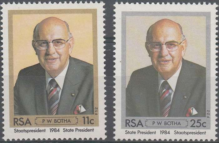 RSA 1984: INAUGURATION OF PRES PW BOTHA FULL SET MNH (SACC 575/6)