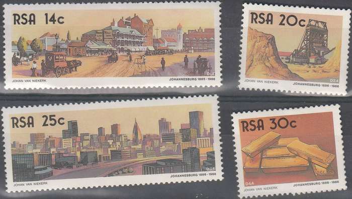 RSA 1986: THE GOLDEN CITY FULL SET  OF 4 MNH (SACC 612-615)