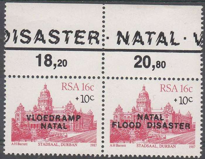 RSA 1987: NATAL RELIEVE FUND PAIR MNH (SACC 633-634)