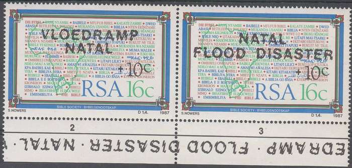 RSA 1987: NATAL RELIEF FUND PAIR MNH (SACC 640-641)