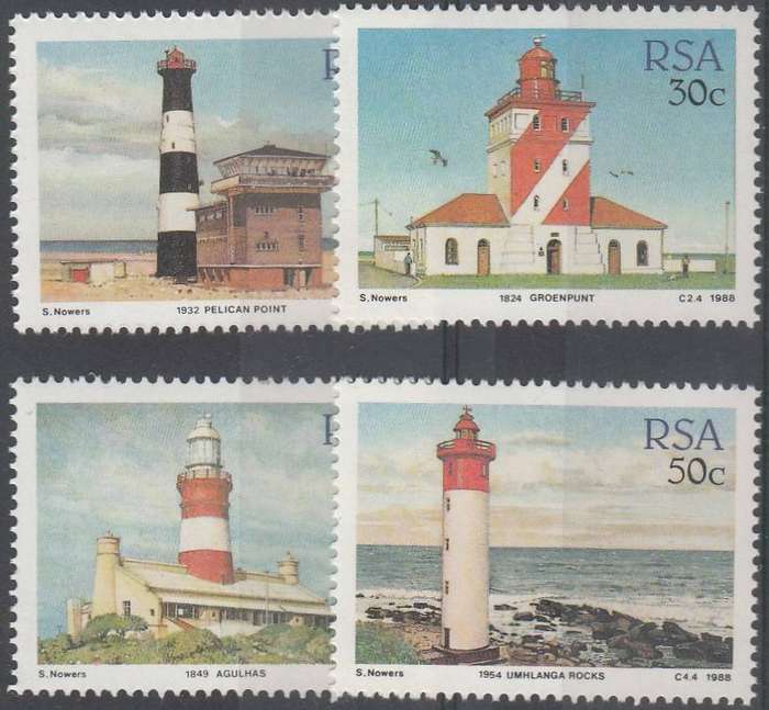 RSA 1988: LIGHTHOUSES FULL SET MNH (SACC 663-666)