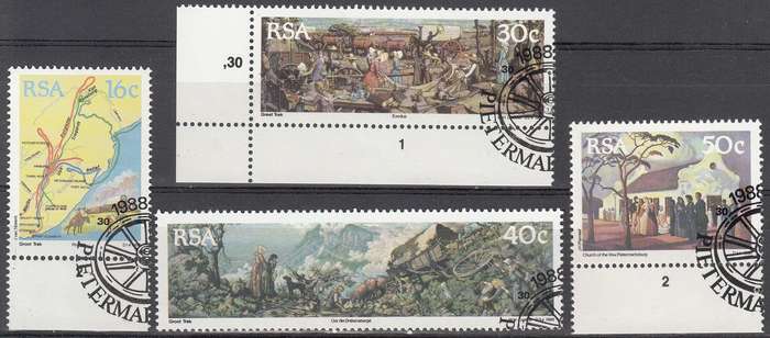 RSA 1988: 150th ANNIVERSARY OF THE GREAT TREK FULL SET CTO (SACC 687-690)