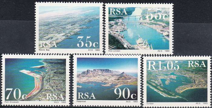 RSA 1993 SA HARBOURS FULL SET MNH (SACC 790-794)