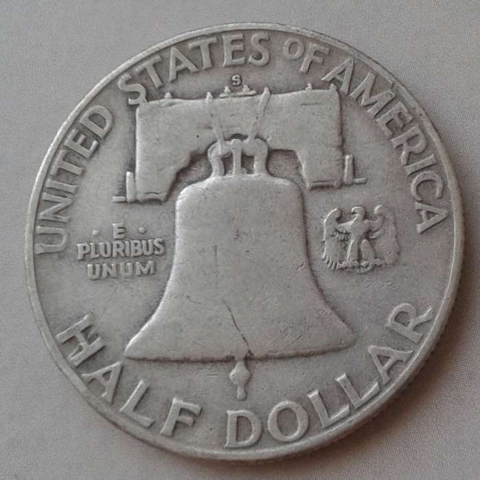 1954 S USA Franklin silver half dollar