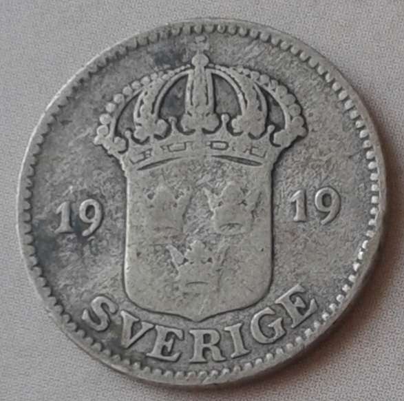 1919 Sweden silver 25 Ore