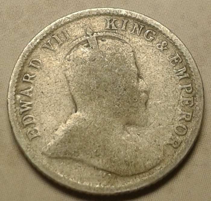 Scarce 1908 British Guiana & West Indies silver four pence (mintage: 30000)