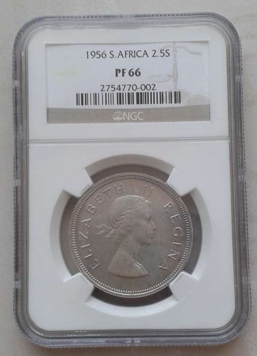 1956 Union proof silver 2 1/2 Shillings NGC PF66 (High grade)