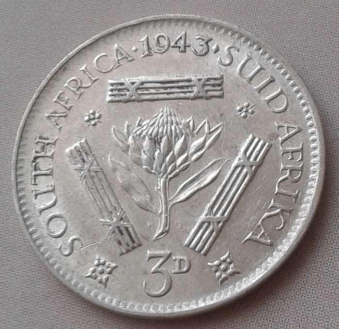 1943 Union silver tickey in XF.