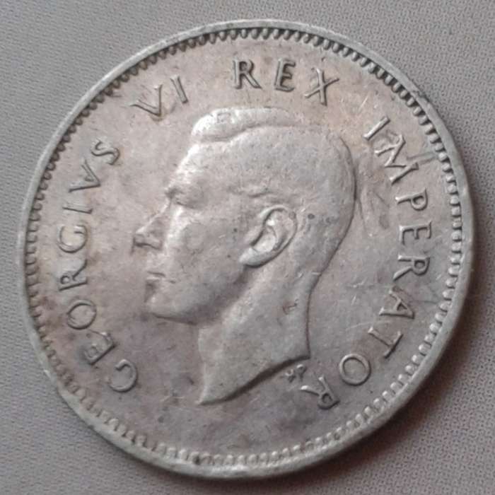 1946 Union silver threepence in XF.