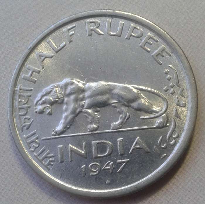 Nice 1947 India half rupee